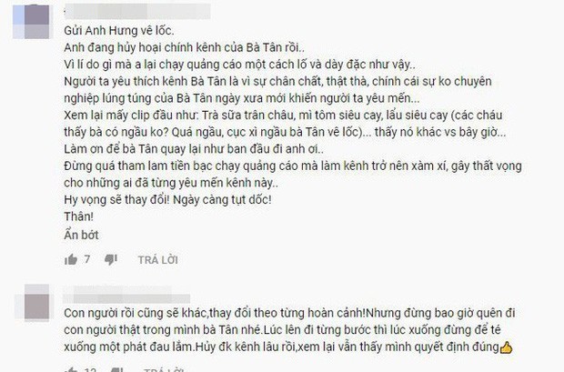 Bức tâm thư từ một cư dân mạng được gửi đến con trai của bà Tân Vlog. Ảnh chụp màn hình
